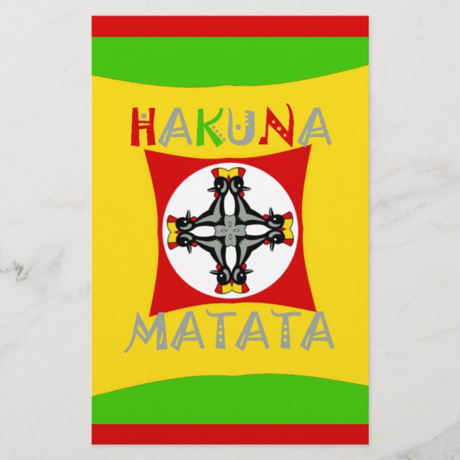 Hakuna Matata Roligt Rasta Färg: Vibrant & Carefre Brevpapper (Framsida)