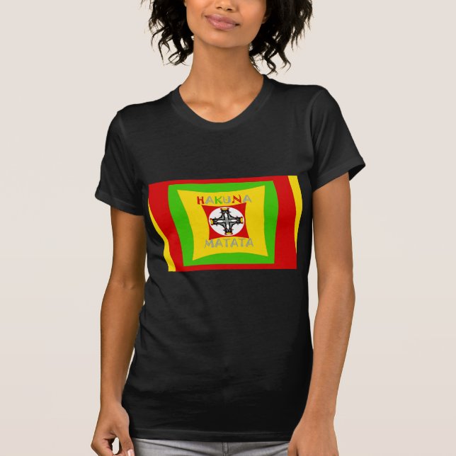 Hakuna Matata Roligt Rasta Färg: Vibrant & Carefre T Shirt (Framsida)