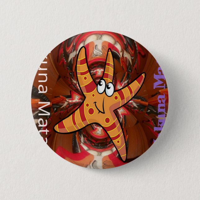 Hakuna Matata Sjöstjärna Design Knapp (Framsida)