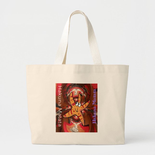 Hakuna Matata Starfish Design Jumbo Tygkasse (Framsidan)
