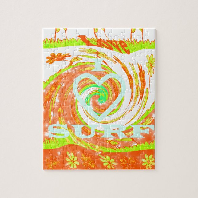 Hakuna Matata Summer Baby Kids I Kärlek Surfing..p Pussel (Vertikal)