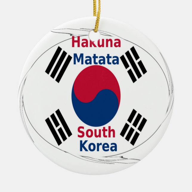 Hakuna Matata Sydkorea Art Print/Graphic Julgransprydnad Keramik (Framsidan)