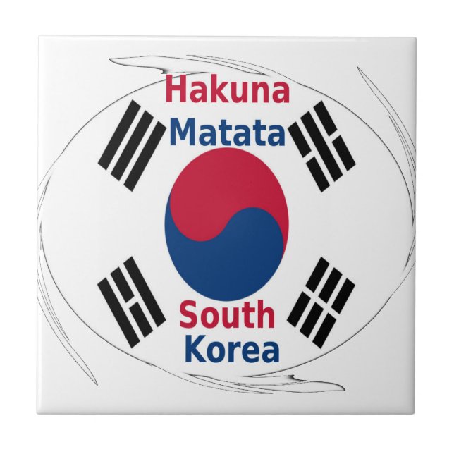 Hakuna Matata Sydkorea Art Print/Graphic Kakelplatta (Framsidan)