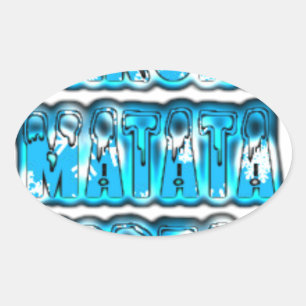 Hakuna Matata Sydkorea Art Print/Graphic Ovalt Klistermärke