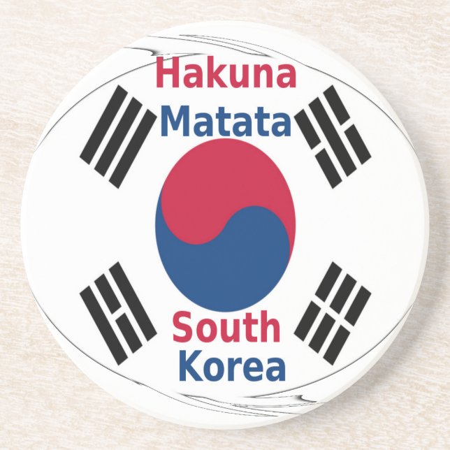 Hakuna Matata Sydkorea Art Print/Graphic Underlägg Sandsten (Framsidan)