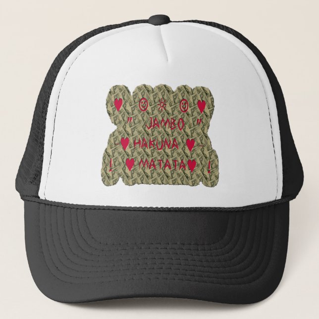 Hakuna Matata Talk Money Konsttryck Design Keps (Framsida)