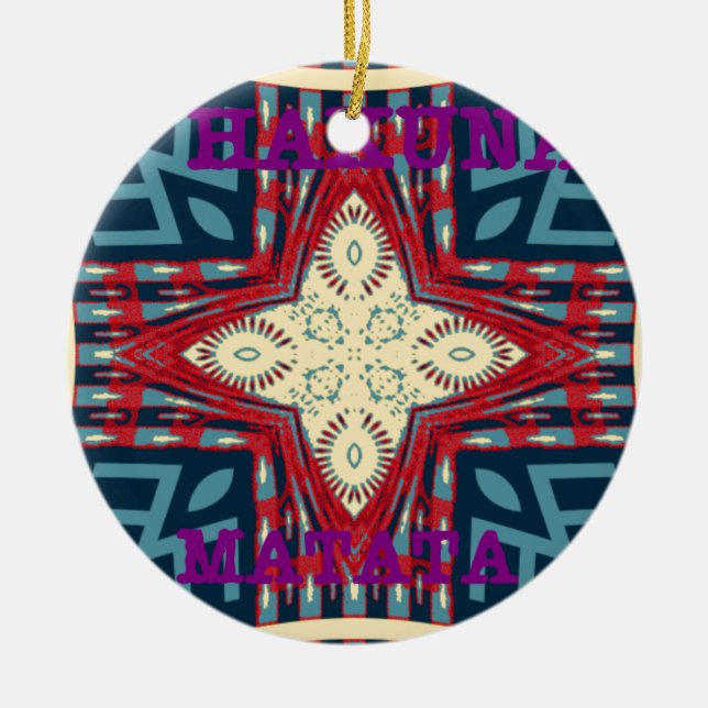 Hakuna Matata Text Hope Abstrakt Art Print Design Julgransprydnad Keramik (Framsidan)