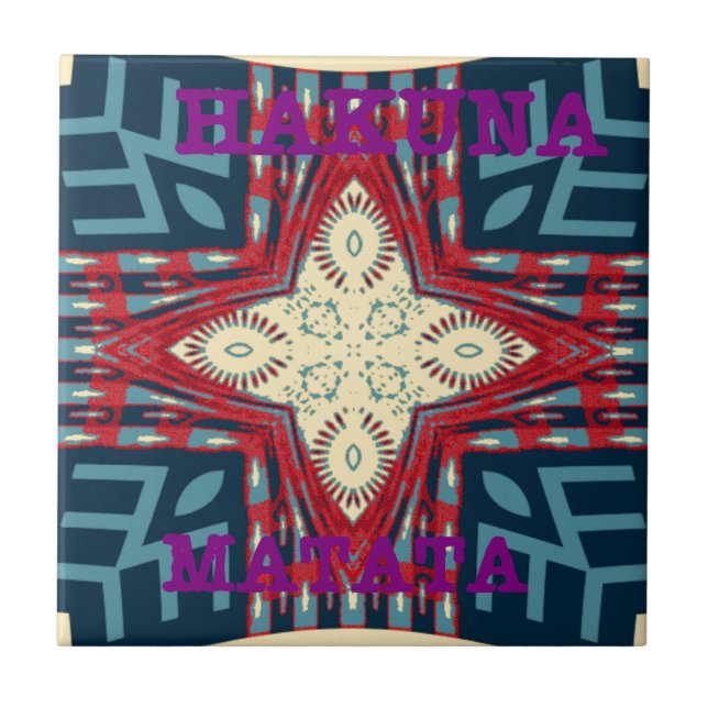 Hakuna Matata Text Hope Abstrakt Art Print Design Kakelplatta (Framsidan)