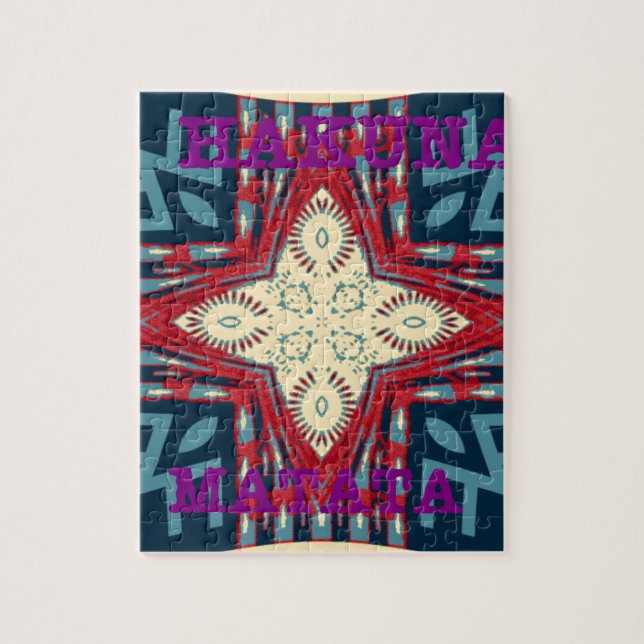 Hakuna Matata Text Hope Abstrakt Art Print Design Pussel (Vertikal)