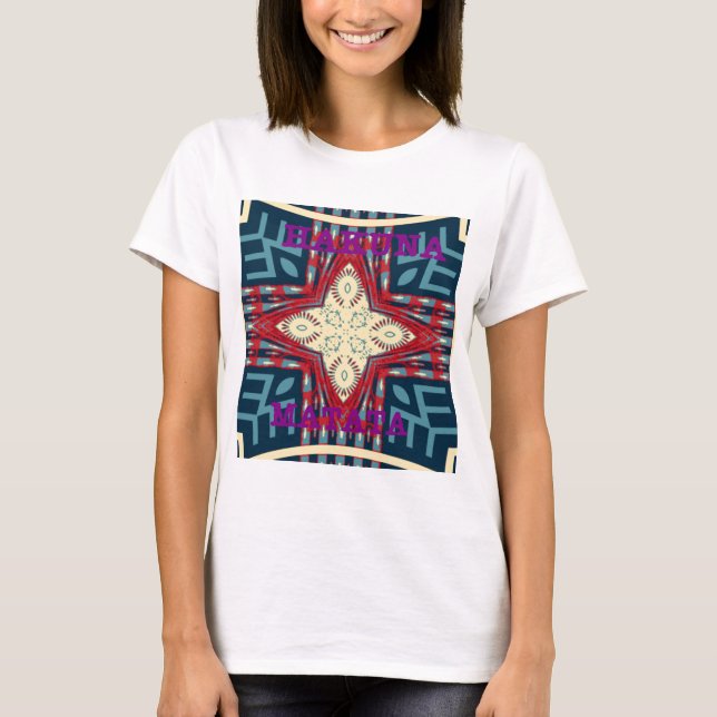 Hakuna Matata Text Hope Abstrakt Art Print Design Tee (Framsida)