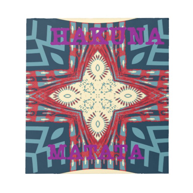 Hakuna Matata Text Hopp Abstrakt Konsttryck Design Anteckningsblock (Framsida)