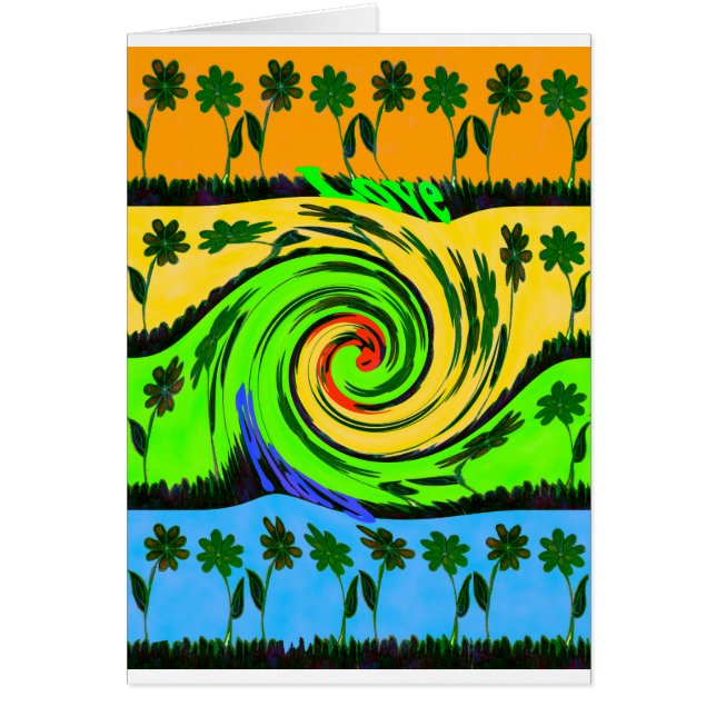 Hakuna Matata Tsunami Kärlek Wave Färg.png Hälsningskort (Framsidan)