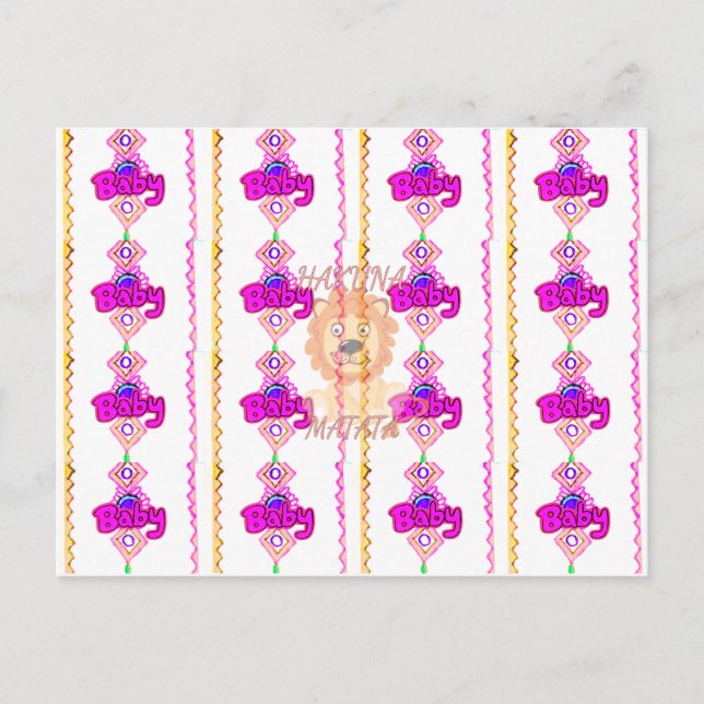 Hakuna Matata: Vacker design med litet lejonmotiv Vykort (Framsida)