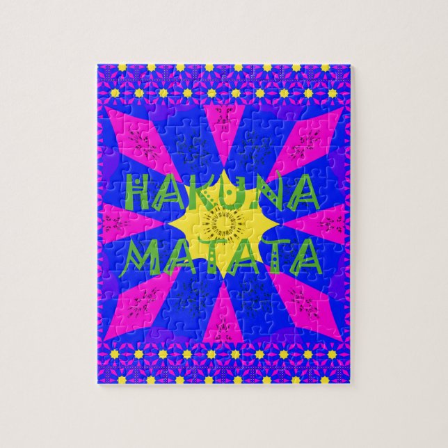 Hakuna Matata Vacker Fantastisk Design Färger Pussel (Vertikal)