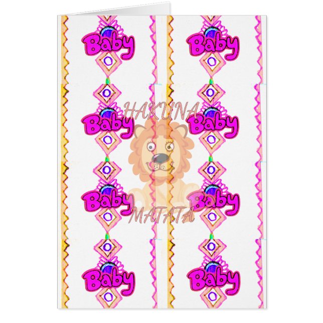 Hakuna Matata: Vackert Baby Lejona designmotif Hälsningskort (Framsidan)