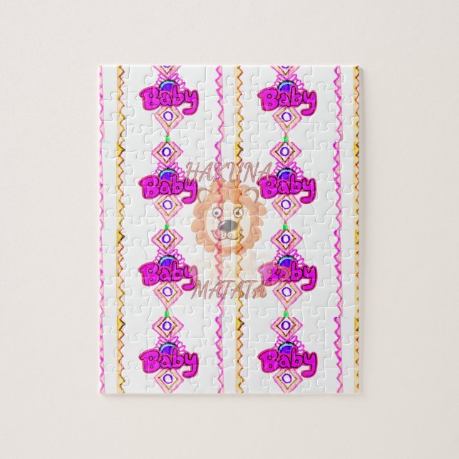 Hakuna Matata: Vackert Baby Lejona designmotif Pussel (Vertikal)