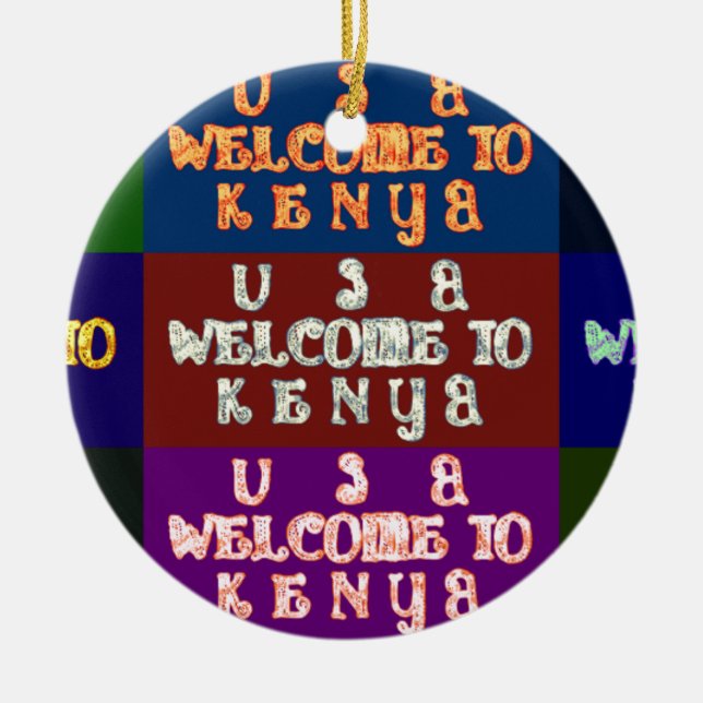 Hakuna Matata Välkommen till Kenya.png Julgransprydnad Keramik (Framsidan)