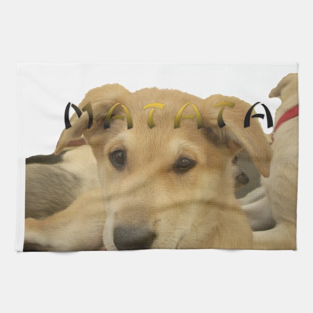 "Hakuna Matata Valp" - Bergsfri marionett Kärlek Kökshandduk (Horisontell)