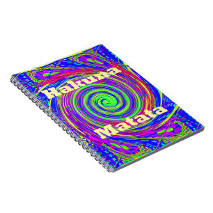 Hakuna Matata - Whirl Design med Vibrant Färg Anteckningsbok Med Spiral