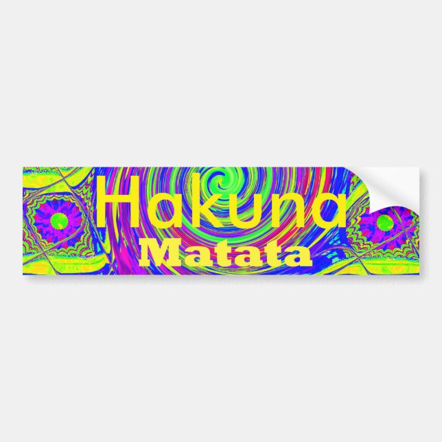 Hakuna Matata - Whirl Design med Vibrant Färg Bildekal (Framsidan)