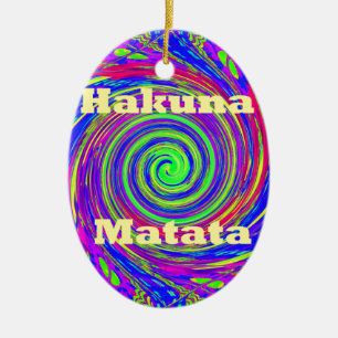 Hakuna Matata - Whirl Design med Vibrant Färg Julgransprydnad Keramik