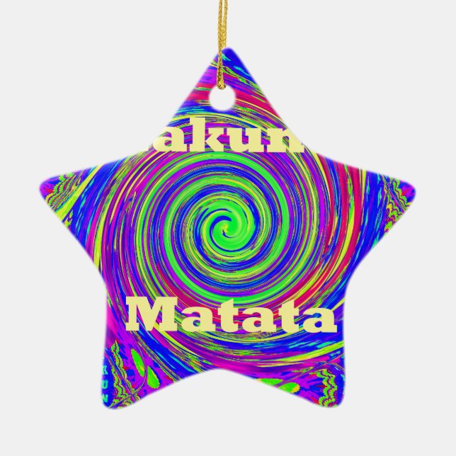 Hakuna Matata - Whirl Design med Vibrant Färg Julgransprydnad Keramik (Framsidan)