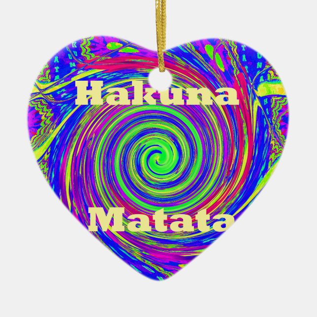Hakuna Matata - Whirl Design med Vibrant Färg Julgransprydnad Keramik (Framsidan)