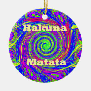 Hakuna Matata - Whirl Design med Vibrant Färg Julgransprydnad Keramik