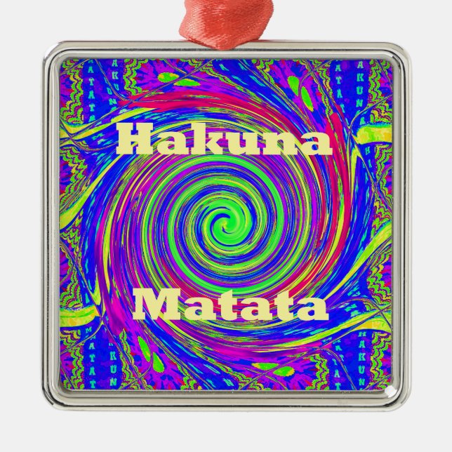 Hakuna Matata - Whirl Design med Vibrant Färg Julgransprydnad Metall (Framsidan)