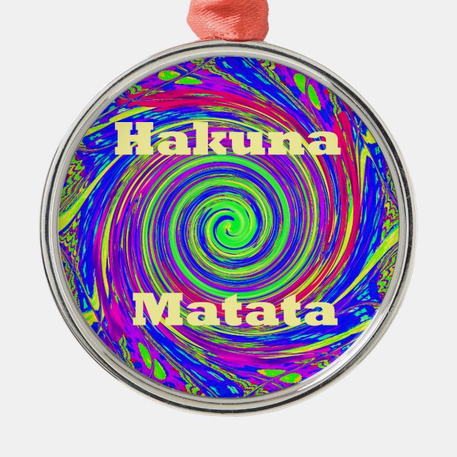 Hakuna Matata - Whirl Design med Vibrant Färg Julgransprydnad Metall (Framsidan)