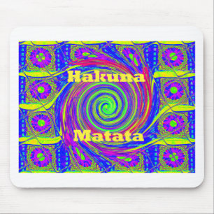 Hakuna Matata - Whirl Design med Vibrant Färg Musmatta