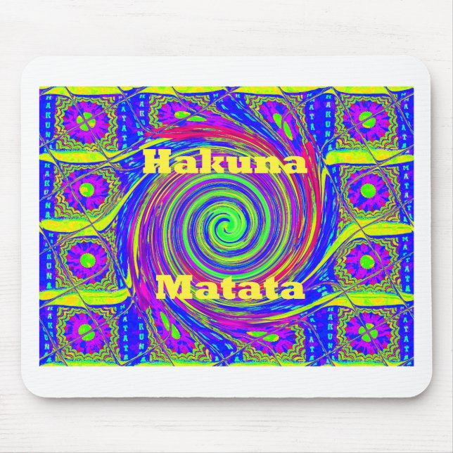 Hakuna Matata - Whirl Design med Vibrant Färg Musmatta (Framsidan)