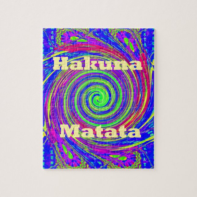 Hakuna Matata - Whirl Design med Vibrant Färg Pussel (Vertikal)