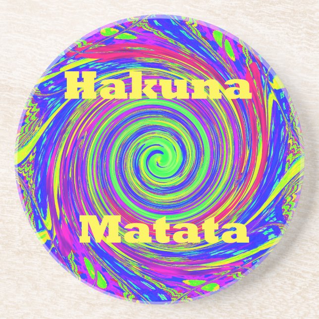 Hakuna Matata - Whirl Design med Vibrant Färg Underlägg (Framsidan)
