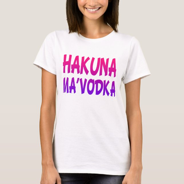 Hakuna MaVodka roliga kvinnors skörd-topp Tee (Framsida)