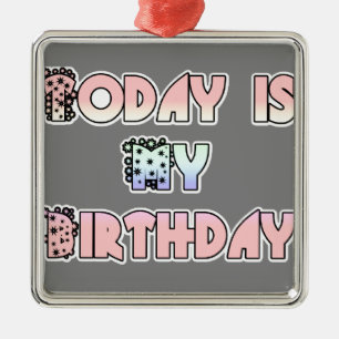 HakunaMatata Gift Today är min födelsedag.png Julgransprydnad Metall
