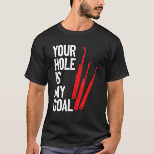 Hål är låset för låsning av mål P T Shirt