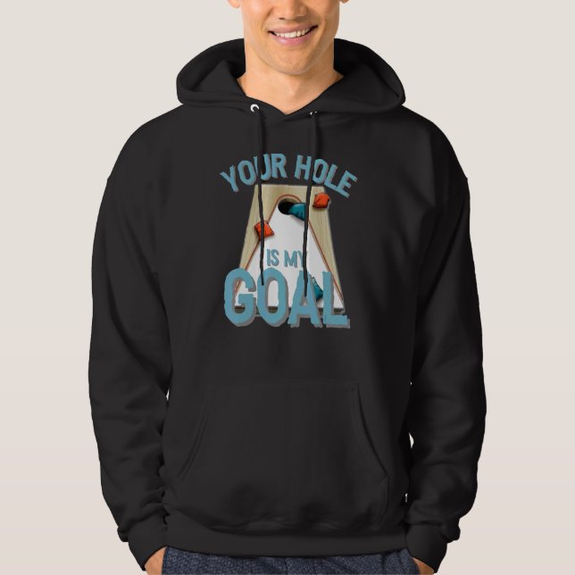 Hål är min måltavla Cornhole Bean Bag Älskare Hoodie (Framsida)