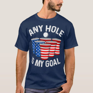 Hål är min måltavla Pong 4 juli Patriotic T Shirt