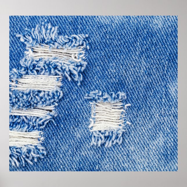 Hål, denim jeans, riven struktur poster (Framsidan)