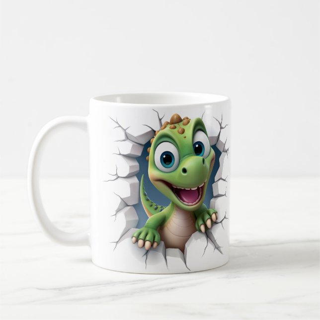 Hål efter dinosauriebarn i kaffemugg (Vänster)