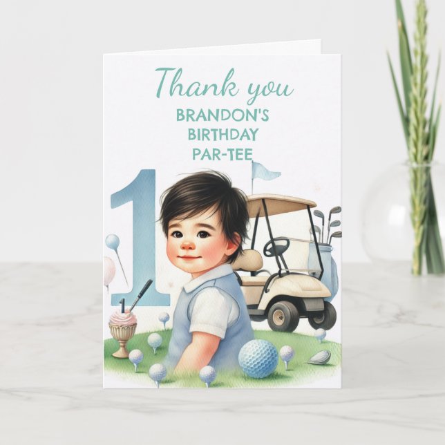 Hål i en 1:a födelsedagspojke Golf Par-T Tack Kort (Framsida)