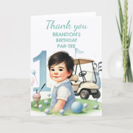 Hål i en 1:a födelsedagspojke Golf Par-T Tack Kort