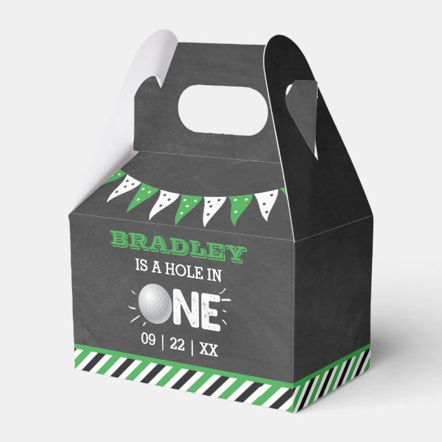 Hål i en boys Golf 1:a födelsedagspresen Presentaskar (Framsidan Sidan)