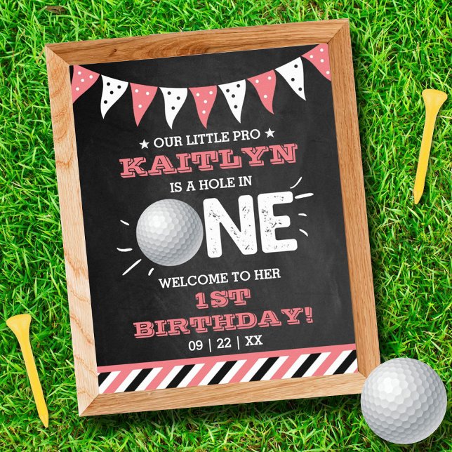 Hål i en flickas Golf 1:a födelsedagspresen Poster (Skapare uppladdad)