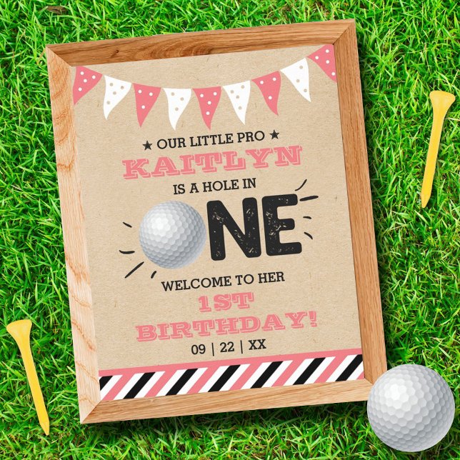 Hål i en flickas Golf 1:a födelsedagspresen Poster (Skapare uppladdad)