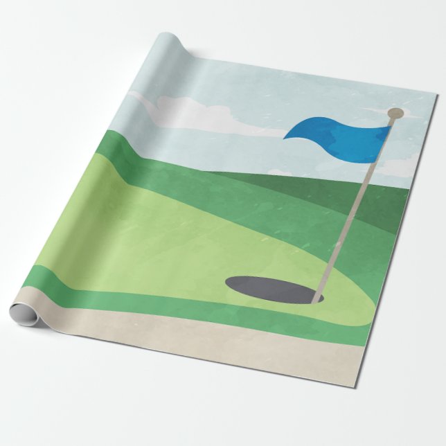 Hål i en födelsedag Papper, Golf Presentpapper (Utrullad)