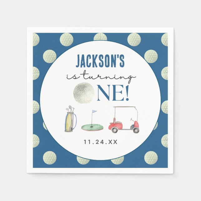 Hål i en golf Boy Birthday Pappersservett (Framsidan)