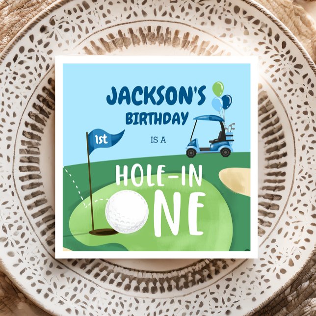 Hål i en golf Boy, första födelsedag Pappersservett (Skapare uppladdad)