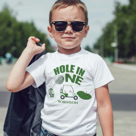 Hål i en golf första födelsedag t shirt